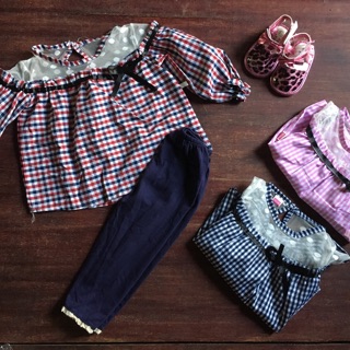 combo 4 bộ pizama cho bé gái