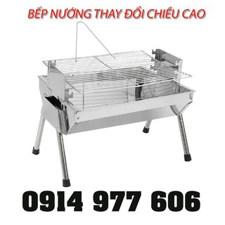 Bếp nướng than hoa nâng hạ vỉ cỡ nhỏ, Inox bền đẹp và an toàn