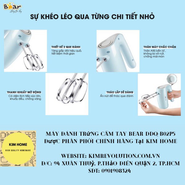 [Hàng chĩnh hãng Bear] - Máy đánh trứng cầm tay Bear DDQ-B02P5