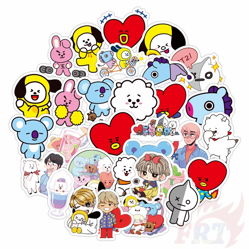 ❉ BT21 BTS Stickers ❉ 110Pcs/Set KPOP Mixed Luggage Laptop Skateboard Doodle Stickers