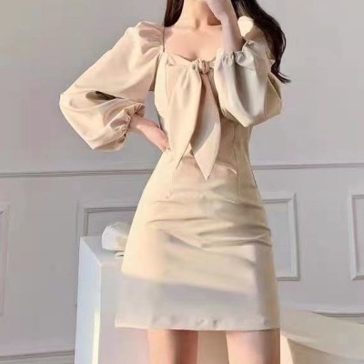 có hàng sẵnĐầm Dáng Chữ a Eo Cao Tay Phồng Thời Trang Mùa Thu 2022 Phong Cách Pháp Cổ Điển Sang Trọng TTj135