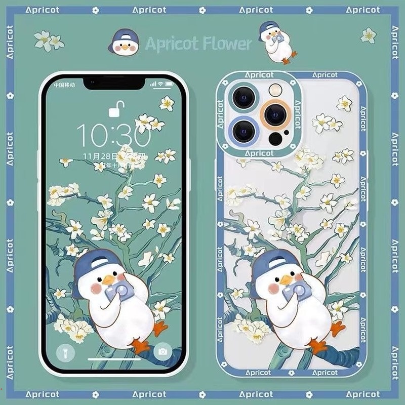 Ốp Điện Thoại gel Silica Mềm Hình Vịt Hoạt Hình Màu Trong Suốt Cho IPhone 13 12 11 Pro MAX X XR XS MAX 6 7 8 Plus