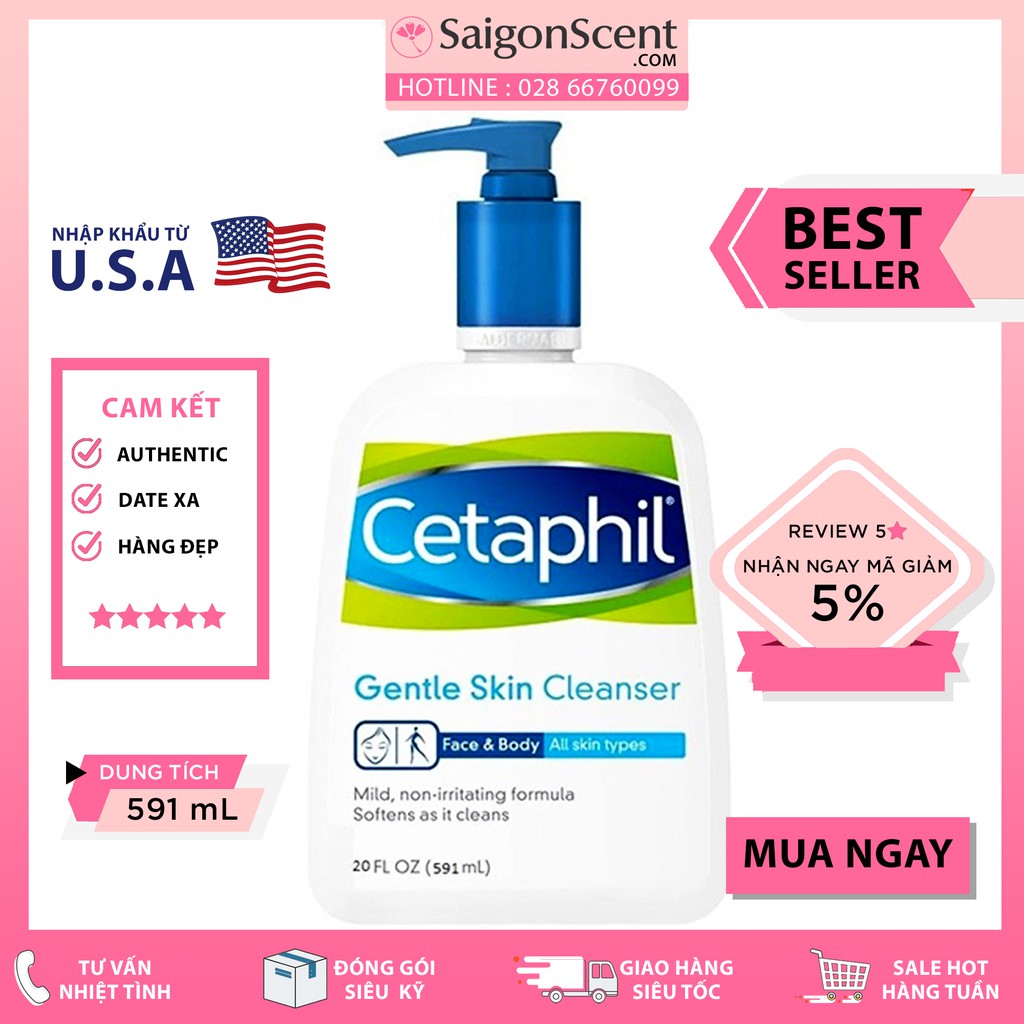 Sữa rửa mặt Cetaphil Gentle Skin Cleanser 591mL