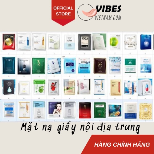 Mặt nạ giấy nội địa trung dưỡng trắng da thải độc giảm mụn phục hồi - Vibesvietnam