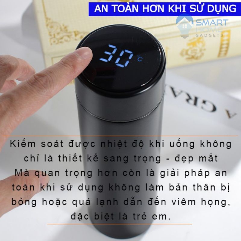 Bình Giữ Nhiệt 500ml Nắp Cảm Ứng và Hiển Thị Nhiệt Độ Bằng Inox 304 Cao cấp | BigBuy360 - bigbuy360.vn