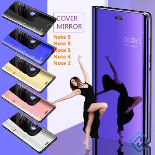 Ốp điện thoại nắp lật mặt gương mạ điện cho Samsung Galaxy Note 9 / Note 8 / Note 5 / Note 4 / Note 3