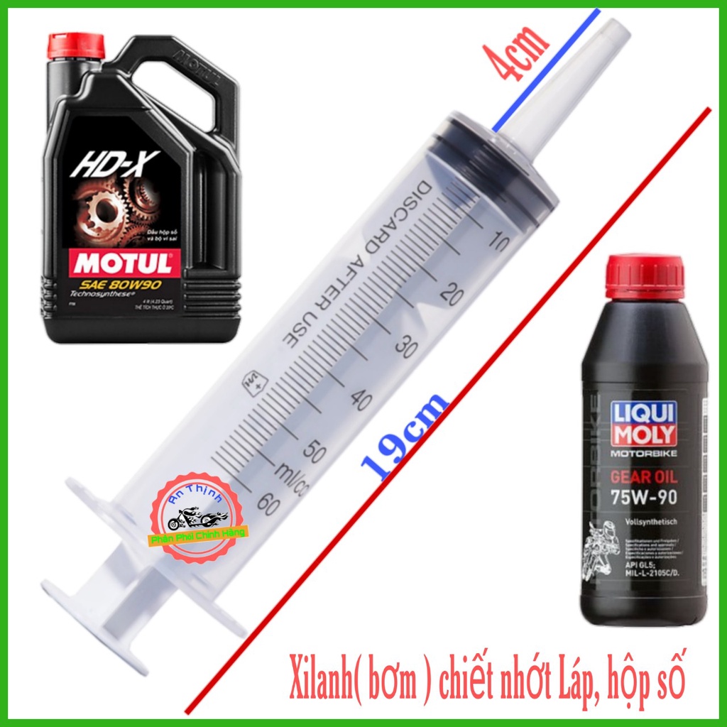 Ống Bơm 60ml-Dùng Bơm Nhớt Hộp Số-Nhớt Láp Xe Tay Ga-Do Cty Liên Doanh Việt HànSản Xuấ