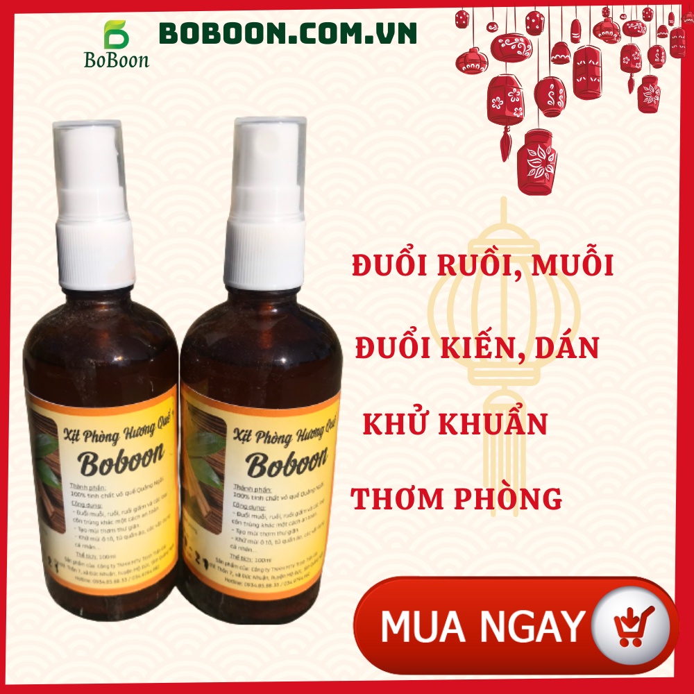 Xịt phòng quế Boboon đuổi muỗi,ruồi, kiến, dán công trùng, thơm phòng,sát khuẩn