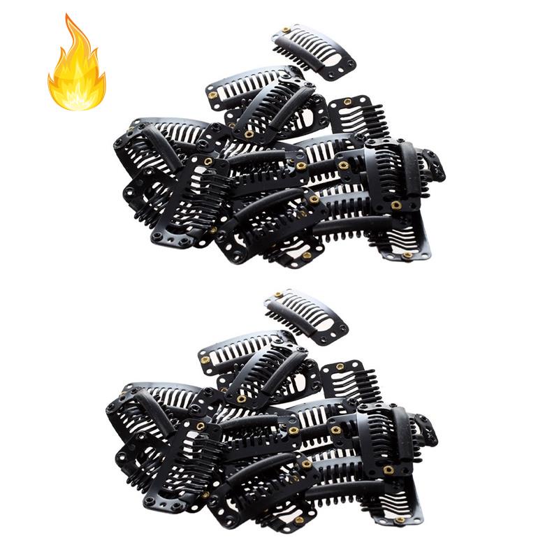 Set 40 kẹp nối dài tóc màu đen 32mm