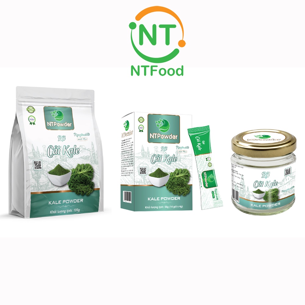 [Mã BMBAU50 giảm 7% đơn 99K] Bột Cải Xoăn Kale sấy lạnh nguyên chất NTPOWDER - Nhất Tín Food