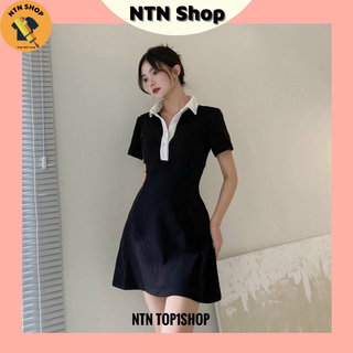 váy polo dáng xoè tay ngắn phối cổ👗NTN SHOP 2 size
