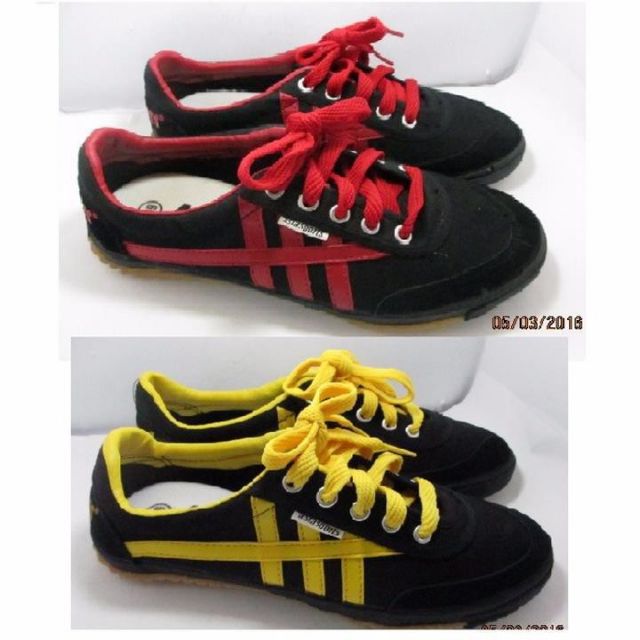 Giày bata asia đen vàng và đỏ