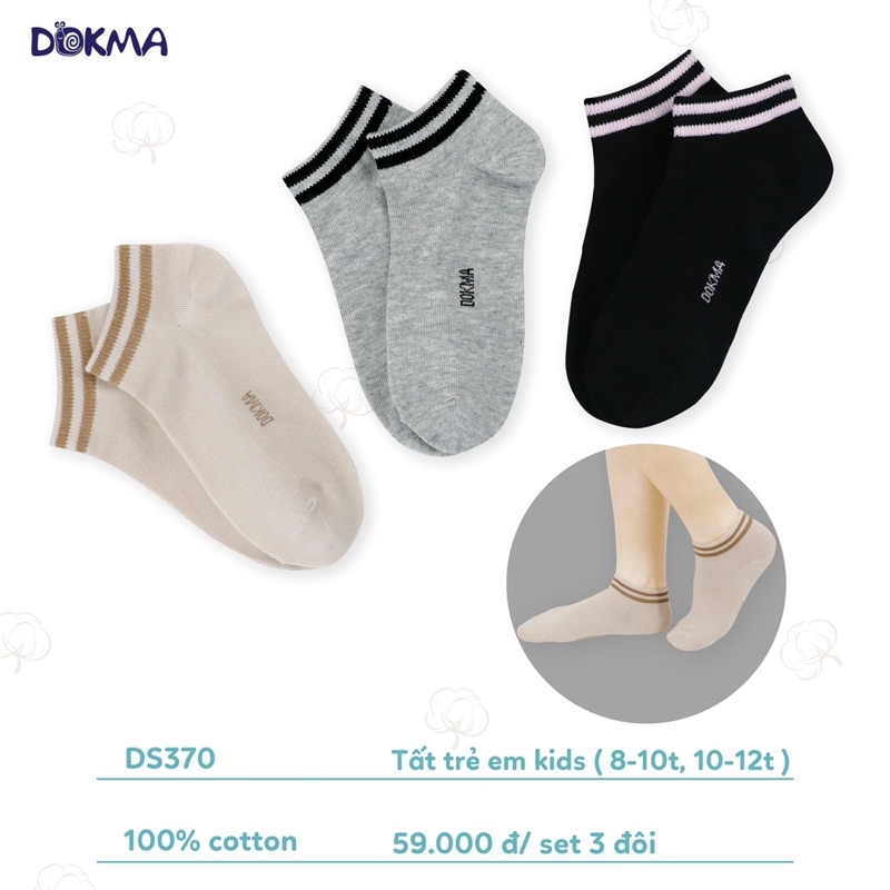 Tất trẻ em kids dokma sét 3 đôi (8 tuổi-12 tuổi )