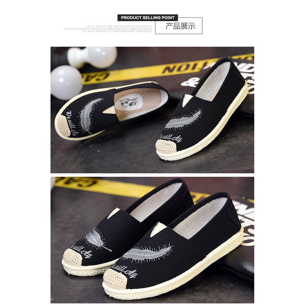 Giày lười họa tiết lông vũ cho nữ - MH14 | BigBuy360 - bigbuy360.vn