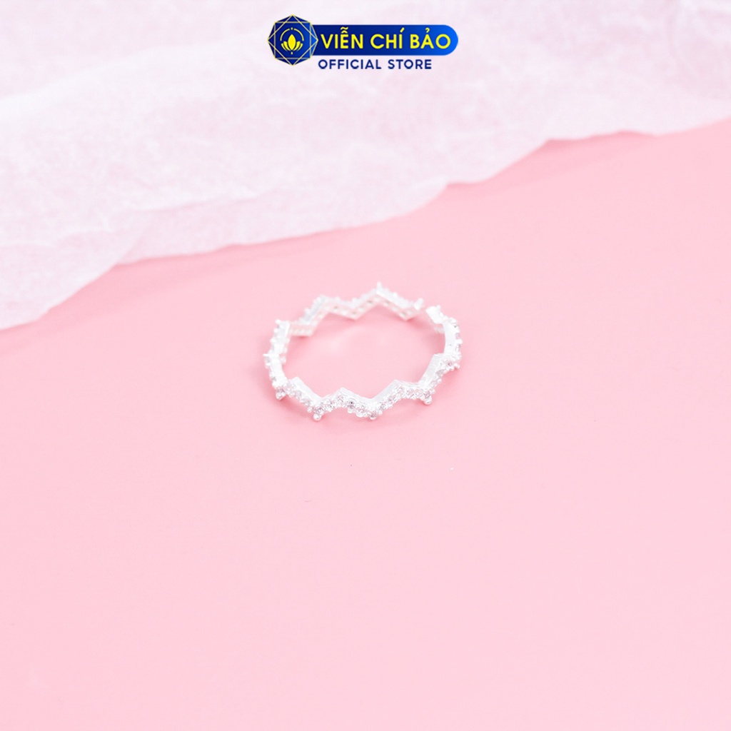 Nhẫn bạc nữ Zig Zig đính đá chất liệu bạc 925 thời trang phụ kiện trang sức nữ Viễn Chí Bảo N400789