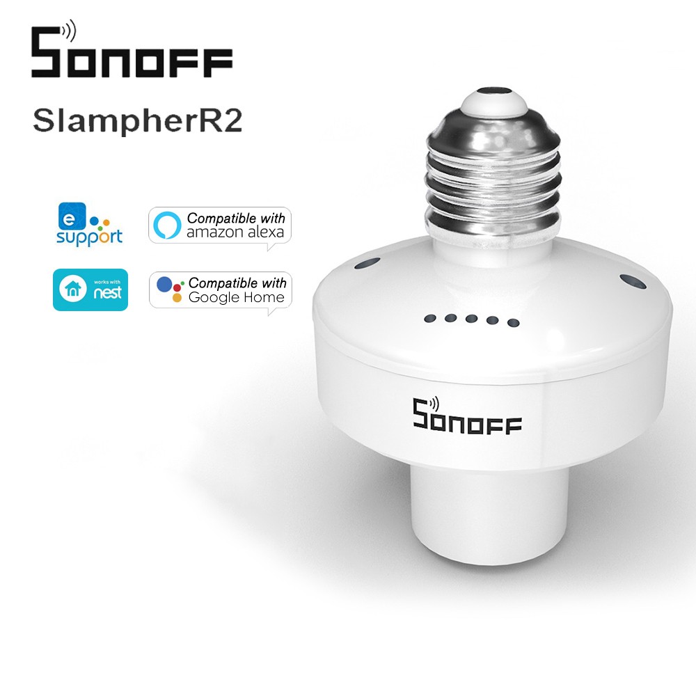 Đui đèn điều khiển từ xa wifi Sonoff SlampherR2, công suất 450W/2A, kết nối qua ứng dụng Ewelink - Bảo hành 6 tháng