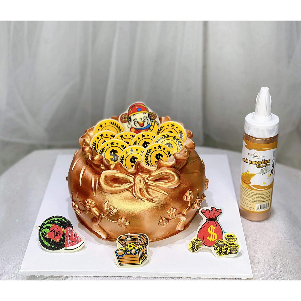 Màu Nhũ Phun Thực Phẩm 10g Vàng Đồng (Spray color yellow copper) - MS03 - Unicorn Color