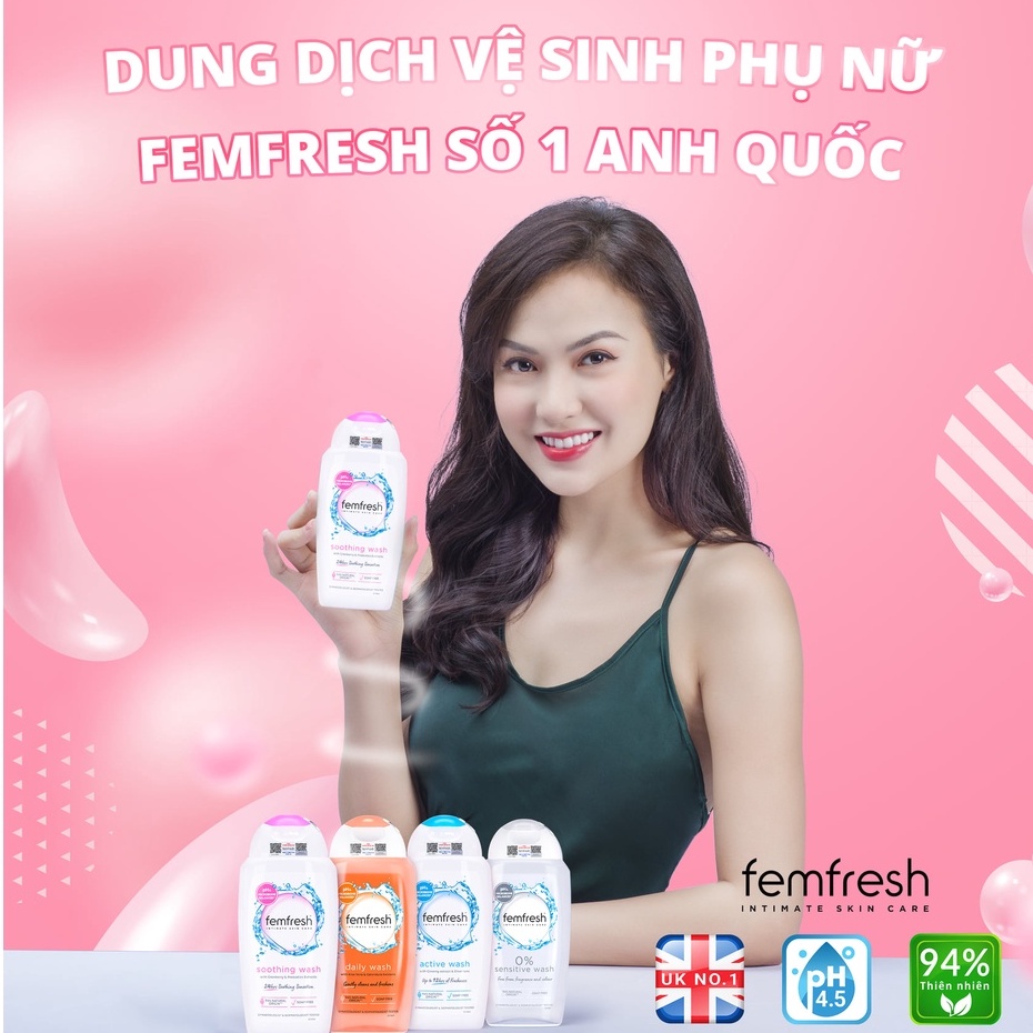 Dung Dịch Vệ Sinh Phụ Nữ Femfresh Soothing Wash - Hỗ Trợ Các Vấn Đề Vùng Kín Giúp Sạch, Thơm, Tươi Mới 250ml