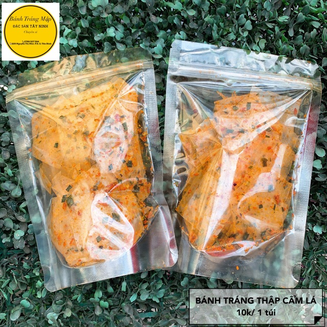 Bánh tráng THẬP CẨM LÁ VUÔNG - Túi zip 100g / 500g - Bánh tráng Mạnh Hùng