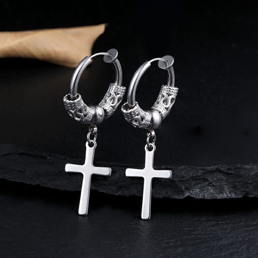 Khuyên kẹp vành tai bằng thép titan màu sắc cá tính dành cho nam nữ