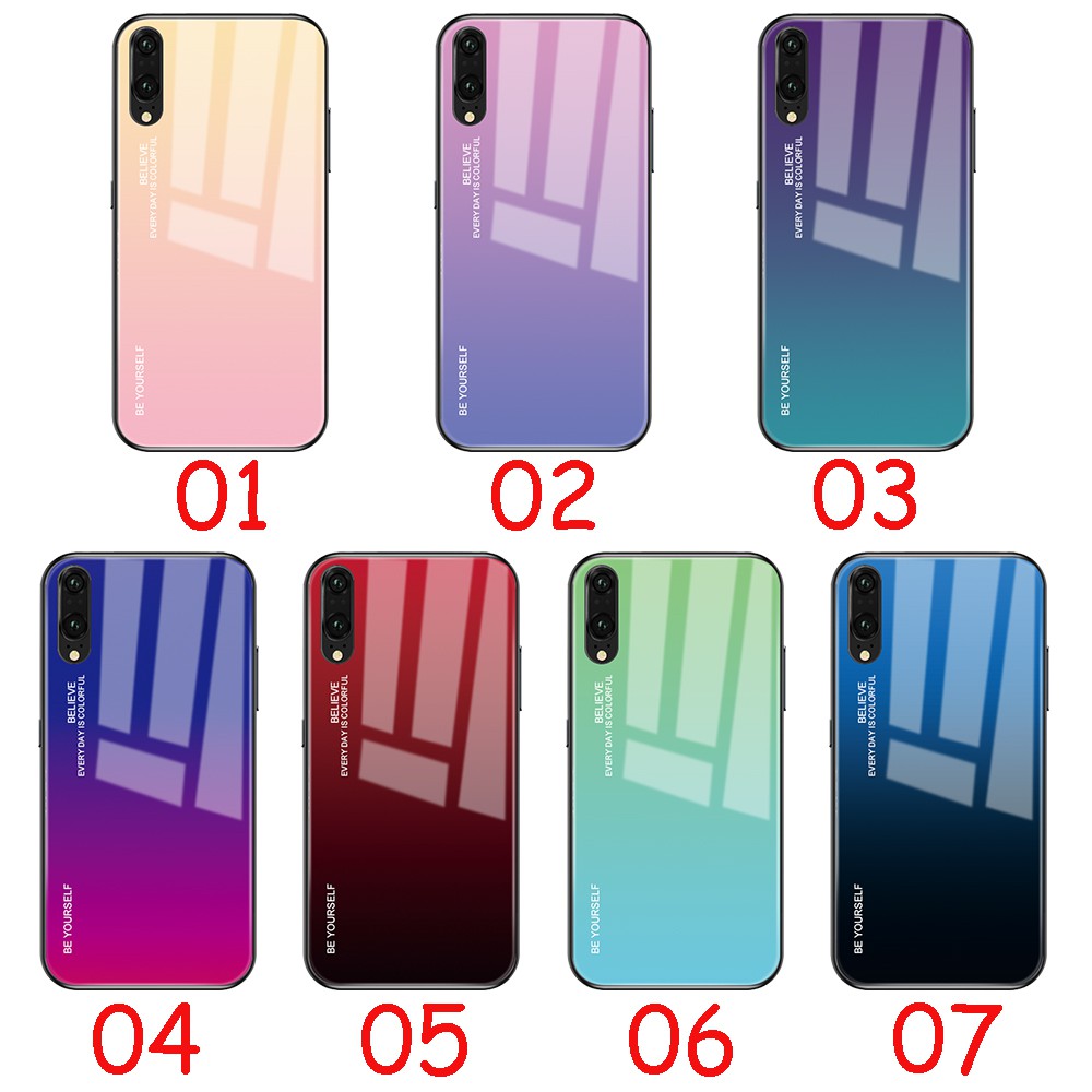 Ốp lưng cường lực phối 2 màu cá tính cho Huawei P20 Pro Mate10 Lite Nova 3i 3E 2i