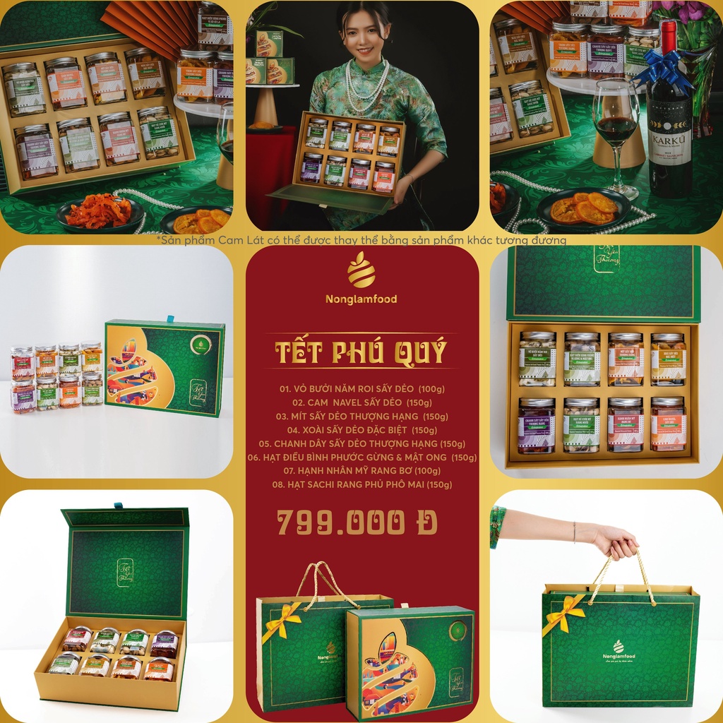 Nông Lâm Food Bộ quà Tết Phú Quý NLF 2022 cao cấp hoa quả sấy hạt dinh dưỡng | BigBuy360 - bigbuy360.vn