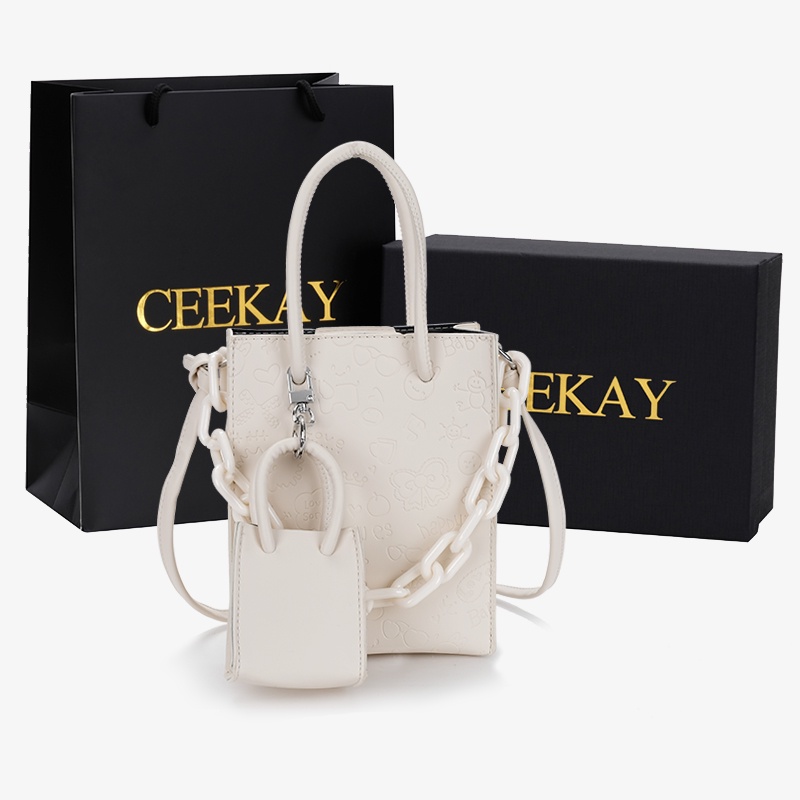 🌸Hàng Order🌸 Túi Xách Nữ CEEKAY Da Trơn Đồ Họa Kèm Túi Nhỏ Mới Lạ Quai Da Quai Xích Sang Chảnh Nữ Tính 🌸Hàng Quảng Châu