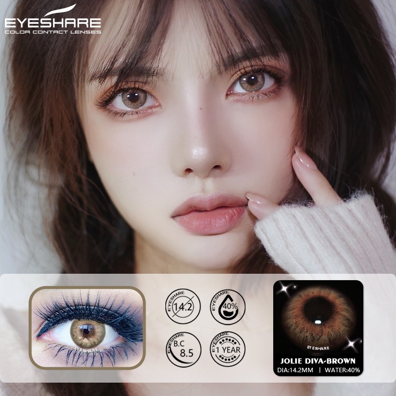 [Hàng mới về] Bộ 2 kính áp tròng màu tự nhiên 14mm kiểu dáng thời trang