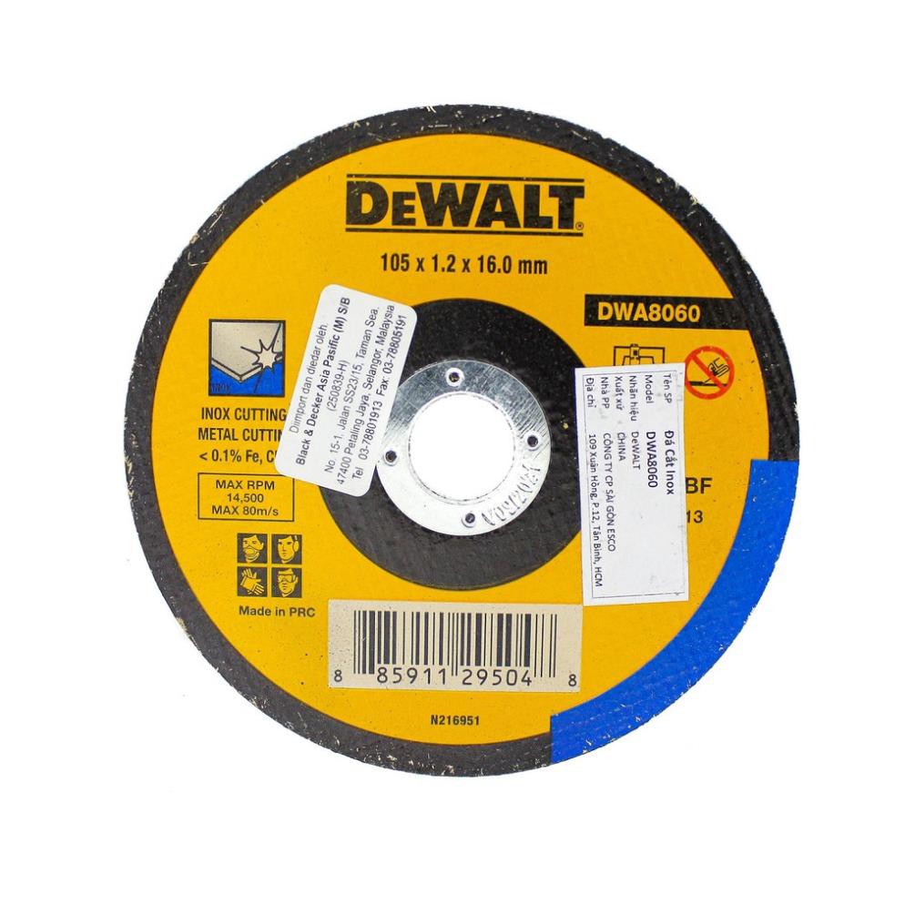 Combo Máy mài cầm tay Dewalt DWE8100T-B1 720W-100mm và Đá cắt inox Dewalt DWA8060-B1 100 x 1.2 x 16mm T1