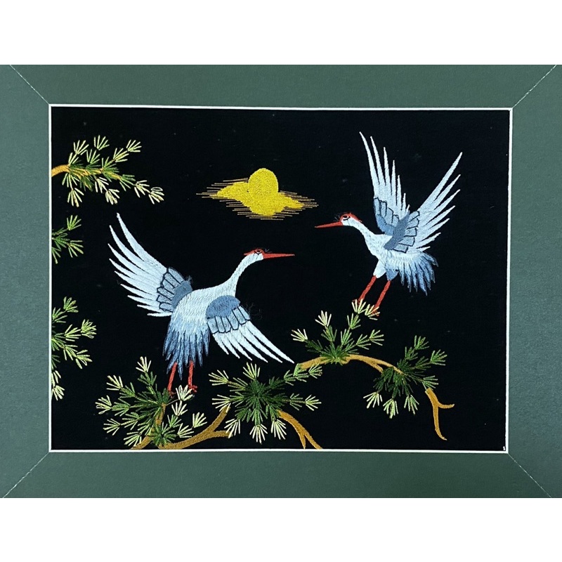 Tranh thuê tay đôi hạc Khích thước 30cm x 25cm