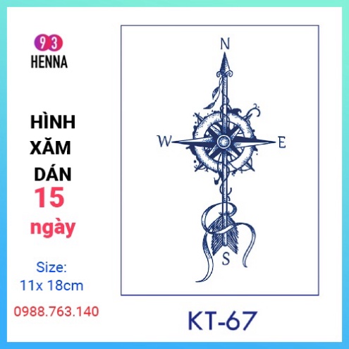 Hình Xăm Tạm Thời 15 Ngày Không Thấm Nước Mồ Hôi MÃ KT67