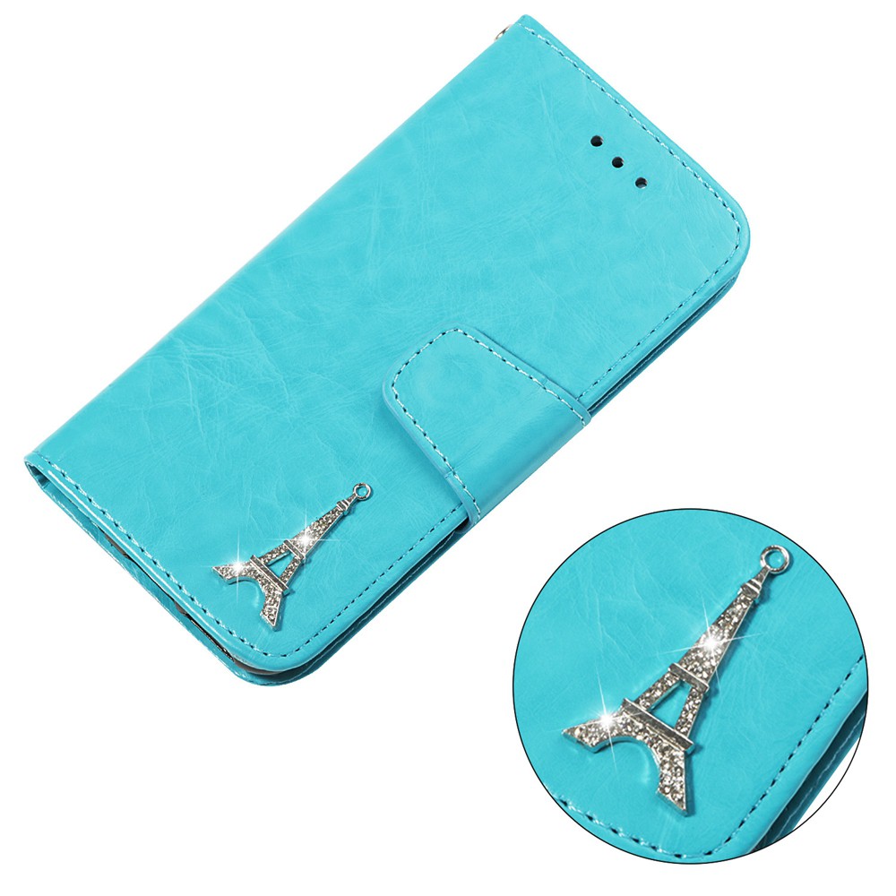 😘YB Samsung J3 Prime/J3 Emerge /J327/J330J530 /J5 Pro-Diamond Leather Casing -Sky Blue