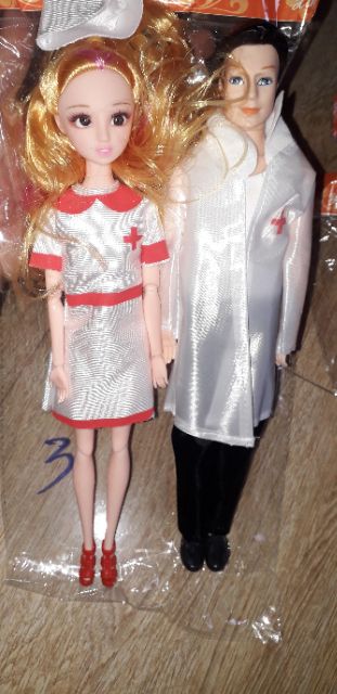 Sét 2 bé khớp Bác sĩ Nữ mắt ngọc và bác sĩ nam có 11 khớp cao 30cm bằng nhựa