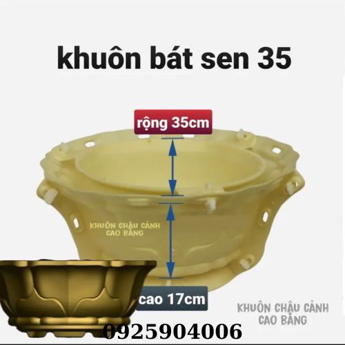 Khuôn đúc chậu cây cảnh 35 tròn bát sen có lòng trong, Phù hợp trồng các loại hoa cây cảnh bonsai mới 100% nhựa ABS