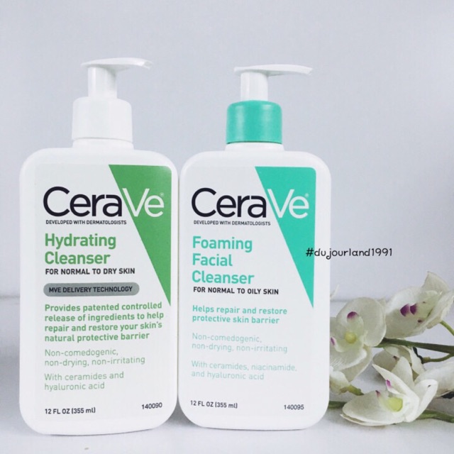 Sữa rửa mặt Cerave 355ml da dầu, da khô