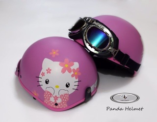 Combo nón 1/2 Hello Kitty kèm kính phi công