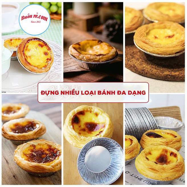 Set 100 đế làm bánh Tart trứng giấy bạc dùng 1 lần - Bát đựng gia vị, nước chấm – 01459