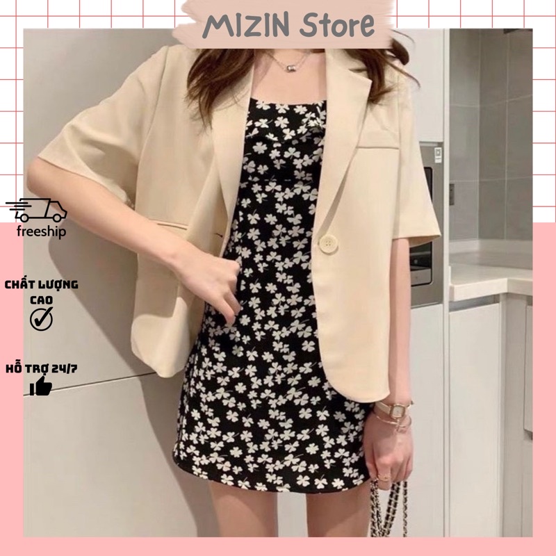 【Mizinstore】 Váy Hai Dây Hoa Nhí Mix Áo Vest Phong Cách Hàn Quốc Cực Xinh | BigBuy360 - bigbuy360.vn
