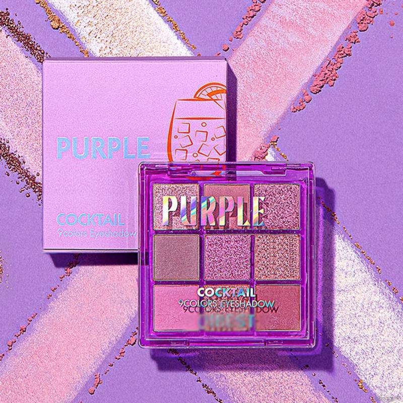 [Hàng mới về] Bảng phấn mắt Cocktail 9 màu chất lì lâu trôi tông nude giữ màu hoa hồng/ xanh biển/ lilac/ xanh mint | BigBuy360 - bigbuy360.vn