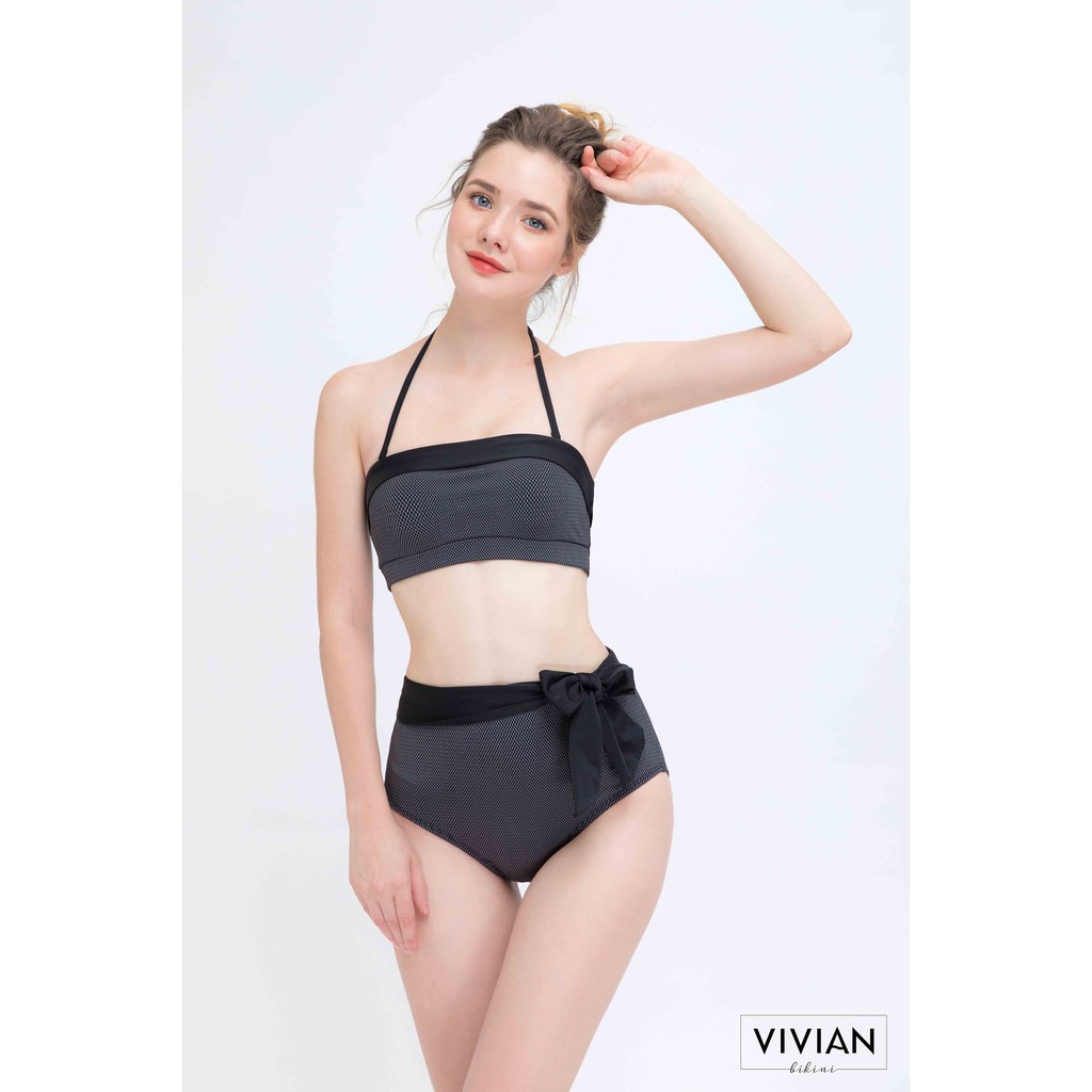 Đồ bơi Nữ VIVIAN kiểu Lưng cao quần nơ, áo ống- màu Khác - VS078_X