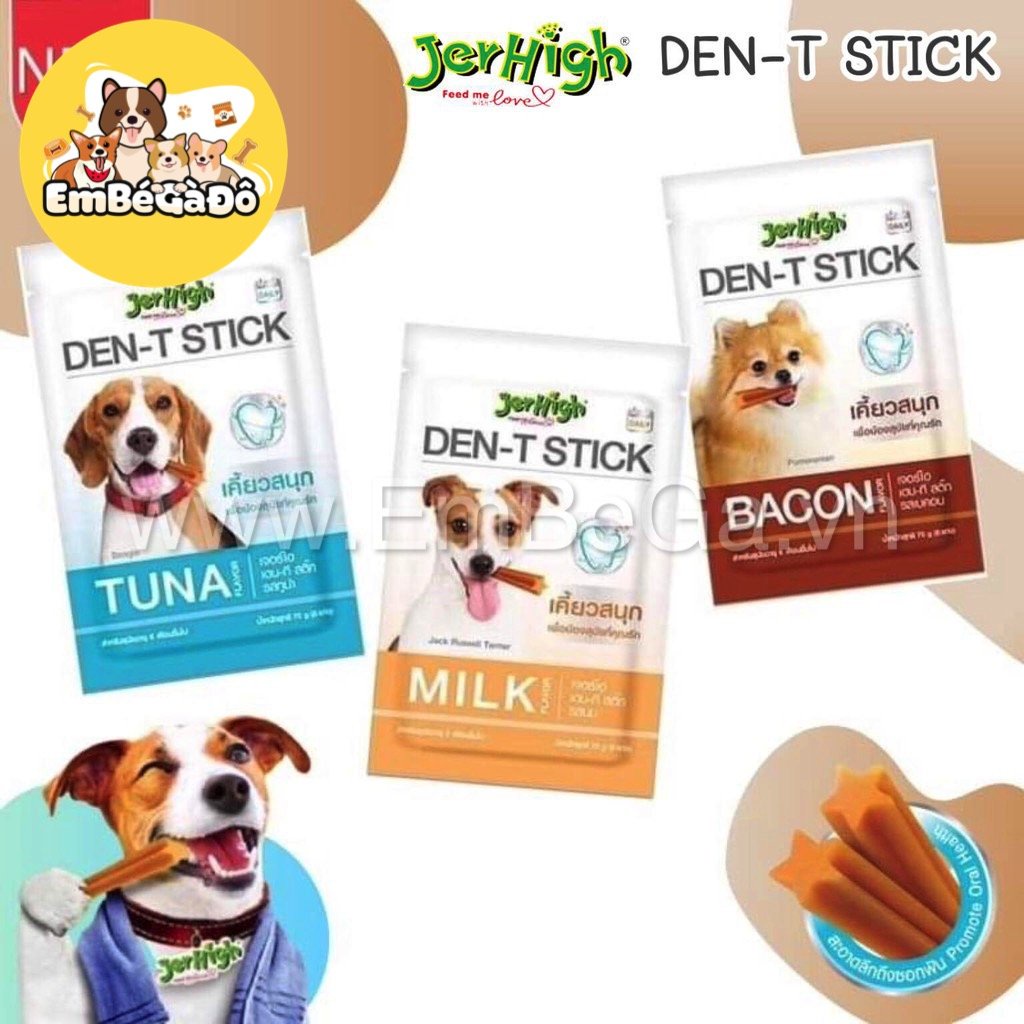 [JERHIGH QUE GẶM CHO CHÓ ]Que Dent Stick 70gr - Snack Dog