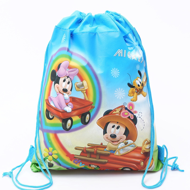 1 Balo Dây Rút Vải Không Dệt Hình Chuột Mickey Minnie