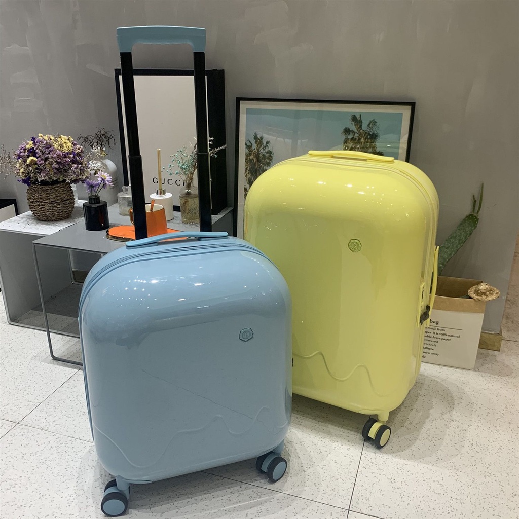 Kem net người nổi tiếng sạc cốc đựng cốc đa chức năng bong bóng vali lên máy bay Mật khẩu xe đẩy 20 inch Bánh xe đẩy thô