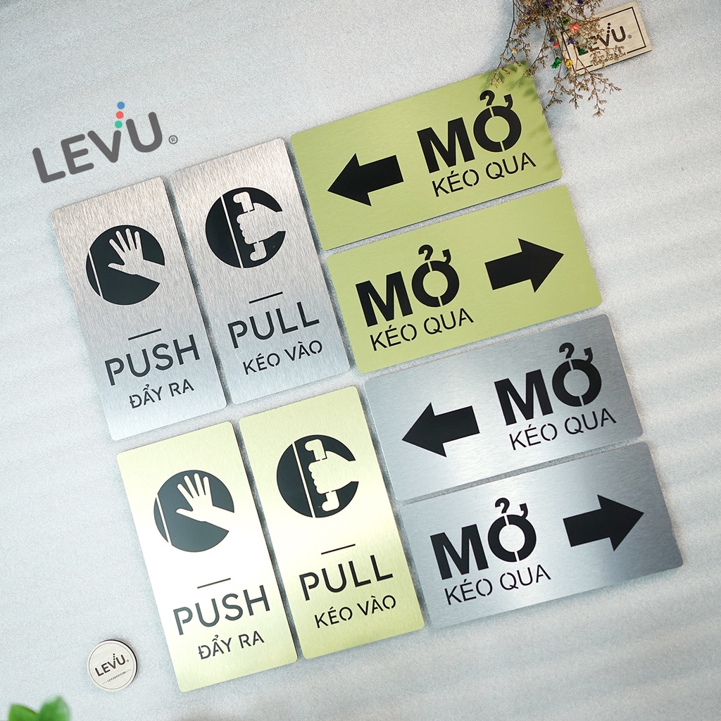 Bảng decor cửa pull push kéo vào đẩy ra bằng hợp kim nhôm aluminium