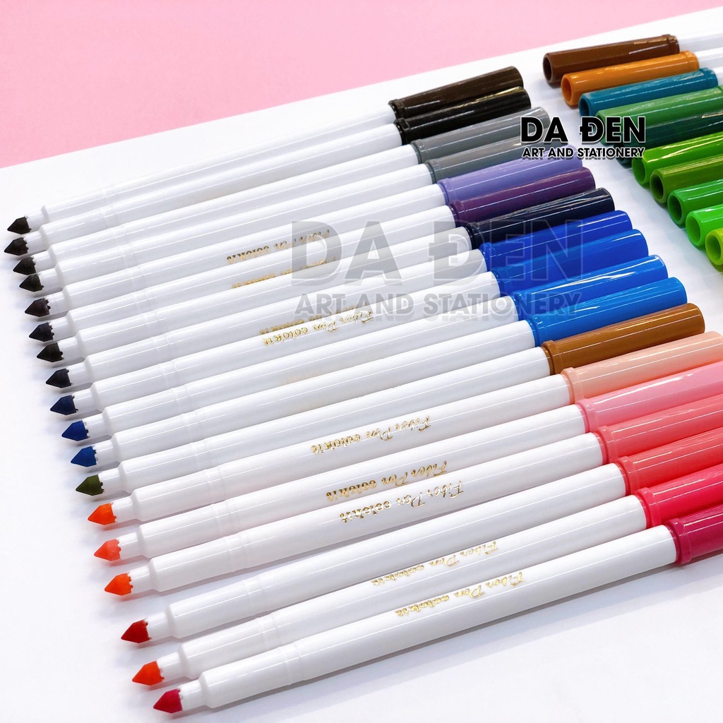 [DA ĐEN] Bút Lông 20 | 36 Màu Fiber Pen Calligraphy