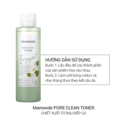 Nước Hoa Hồng Mamonde Diếp Cá Pore Clean Toner 250ml