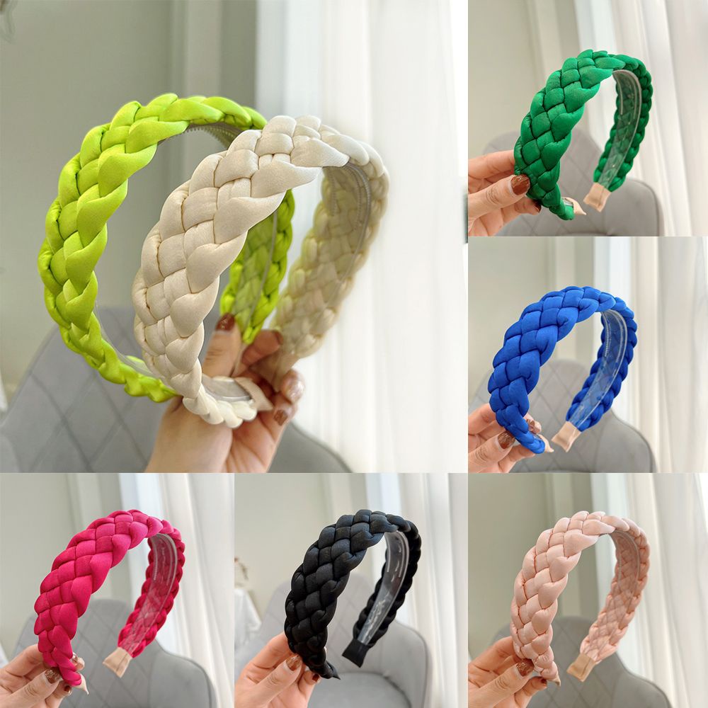 Bebetterm 1Pc Fashion Women Headband Braided Wide Side Vintage Beauty Hair Accessories Headdress For Women Girl
