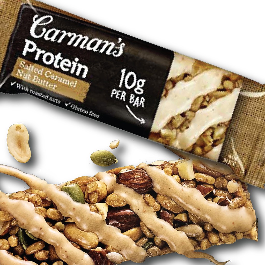 Carman's Protein Bar Salted Caramel Nut Butter - Vị Caramel Muối, Bơ Hạt - 200g