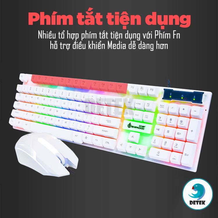 Bộ bàn phím giả cơ có dây TẶNG kèm chuột gaming - Có đèn Led 7 màu, Chơi game và dùng văn phòng - Máy Tính Báo Hồng | BigBuy360 - bigbuy360.vn
