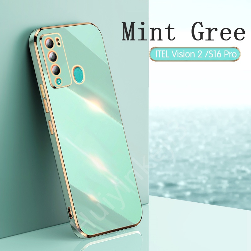 Ốp Điện Thoại Mạ Điện 2 Trong 1 Có Màn Hình Bảo Vệ Cho ITEL Vision 2 S16 Pro Vision Lte Traight Edge